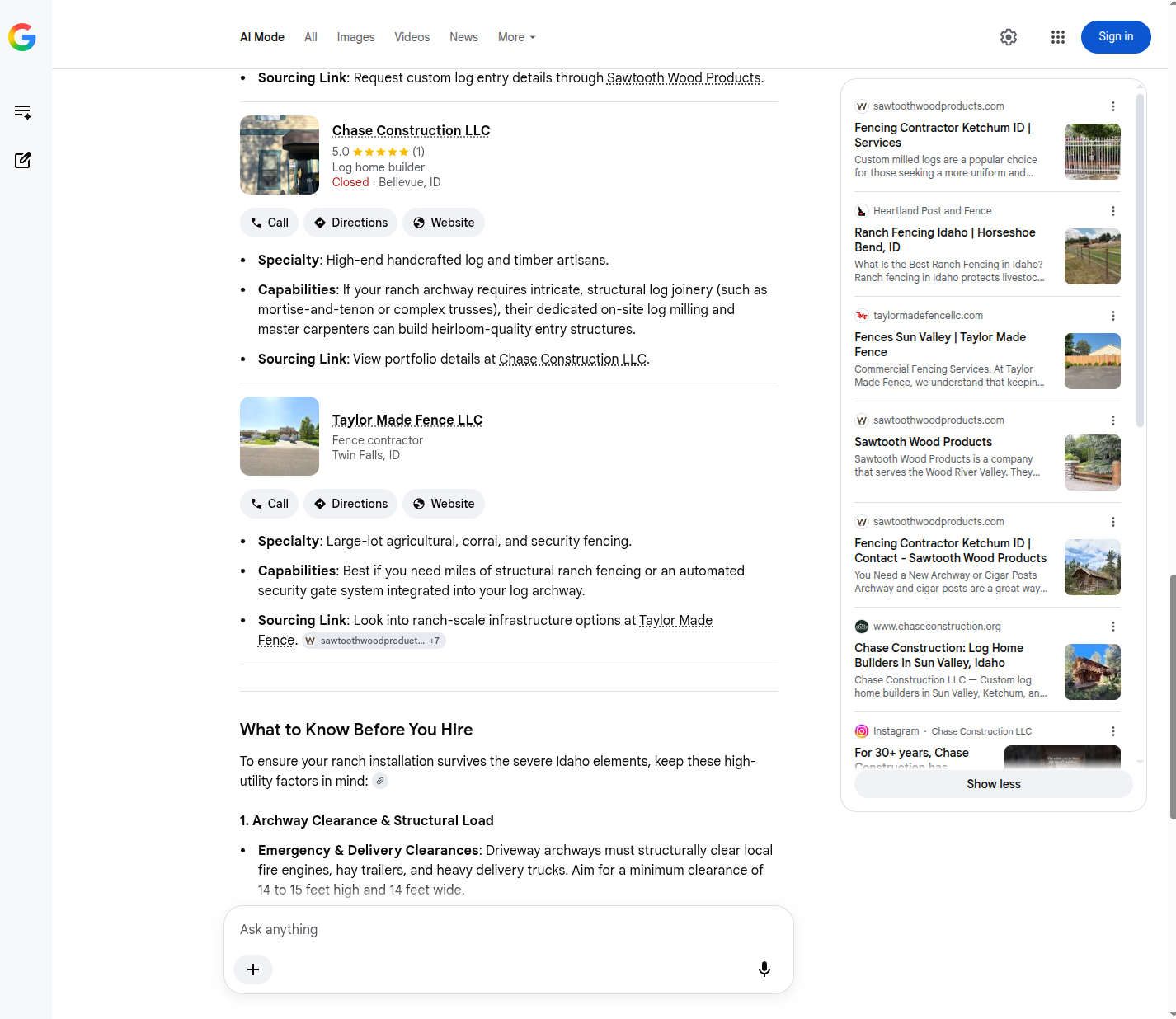 Google AI Mode Q2 screenshot 2